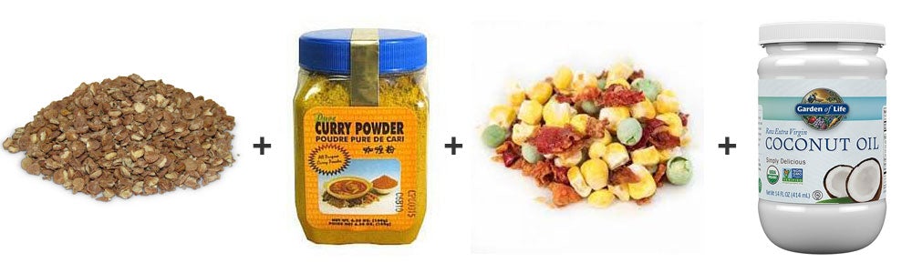 Receta de comida fácil para mochileros con curry de lentejas