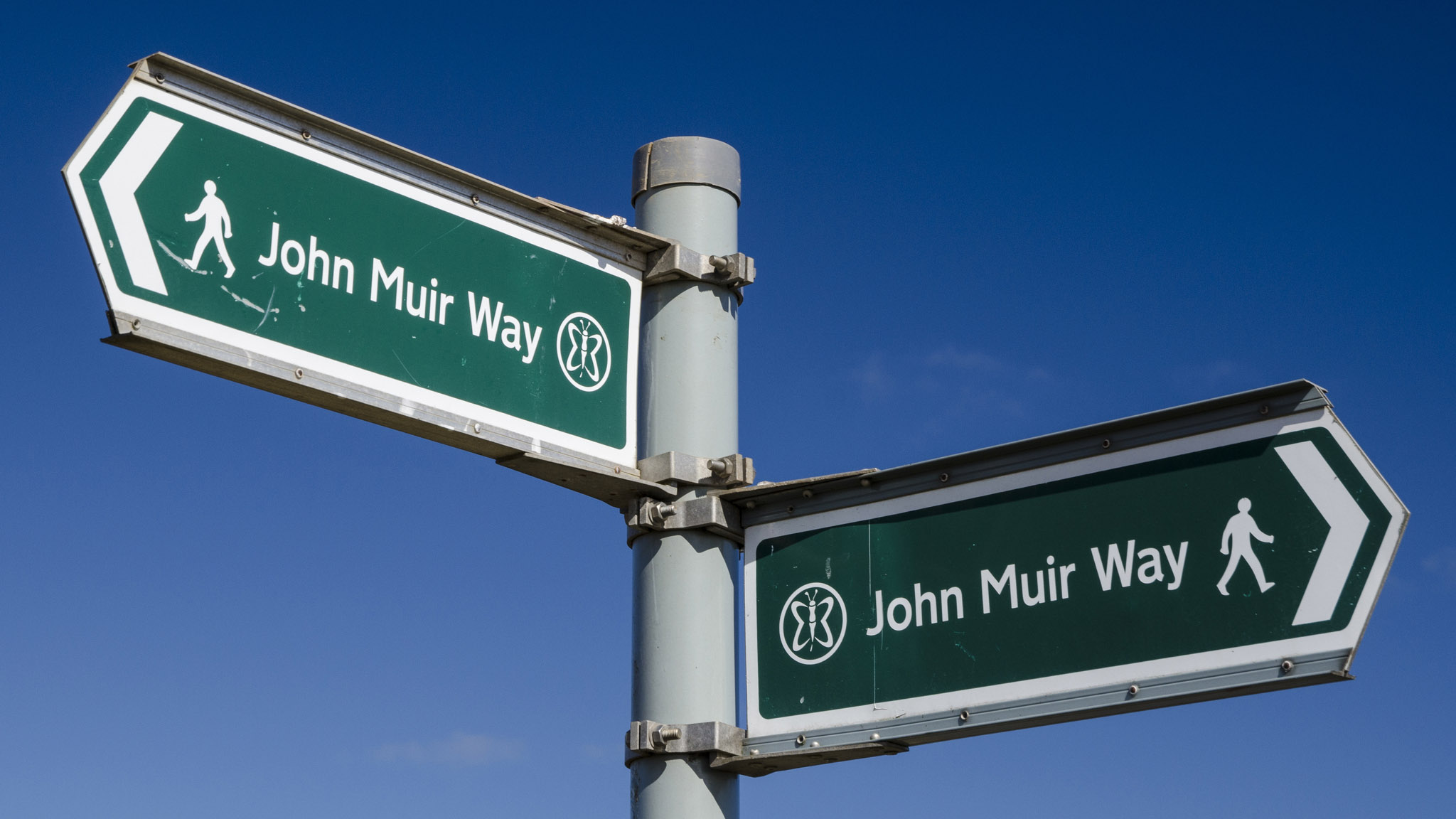 quién fue John Muir: señal de John Muir Way